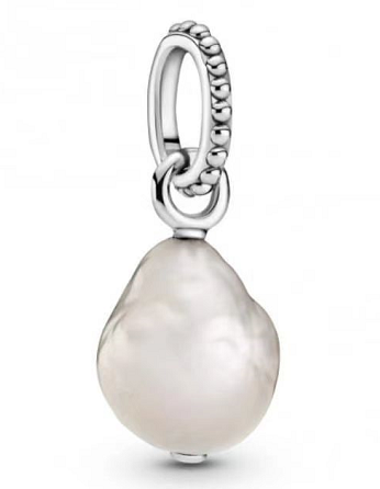 Charm colgante perla barroca blanca