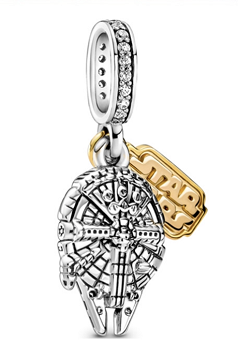 [P177] Charm colgante Star Wars Halcón Milenario con placa dorada