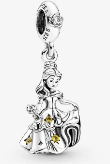 Charm colgante Bella Disney vestido de gala con rosa