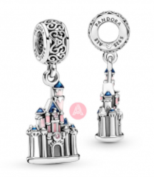 [P203] Charm colgante castillo Disney silueta Mickey esmalte azul