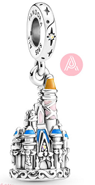 Charm colgante castillo Disney anilla con estrellas