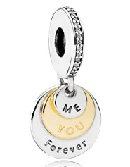 Charm colgante discos 'Me You Forever' pavé y dorado