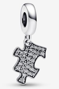 Charm colgante pieza de rompecabezas pavé de circonias