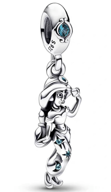 Charm colgante Jasmine Disney circonias turquesa
