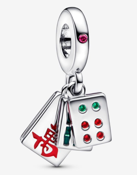 Charm colgante Mahjong y Dados Circonias