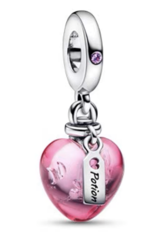 Charm colgante Poción Corazón Cristal Rosa