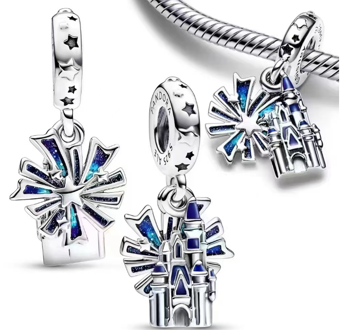 Charm colgante Castillo y Fuegos Artificiales Disney
