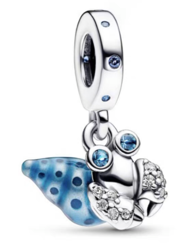 Charm colgante Concha y Cangrejo Azul