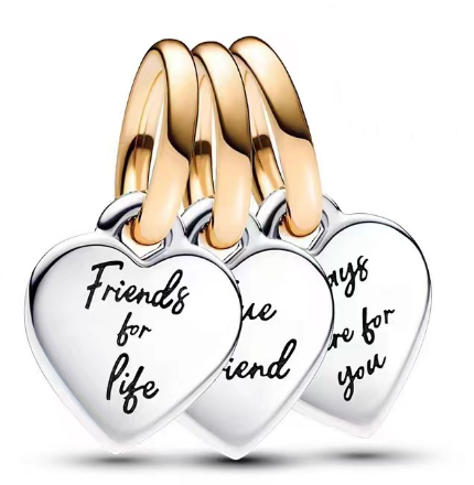 Charm colgante Trío Corazones Friends for Life