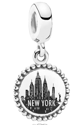Charm colgante Nueva York plata skyline grabado