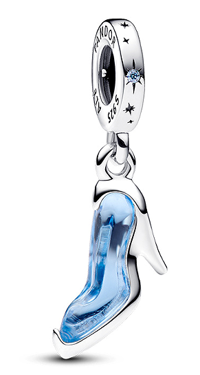 Charm colgante zapatilla de cristal azul Cenicienta