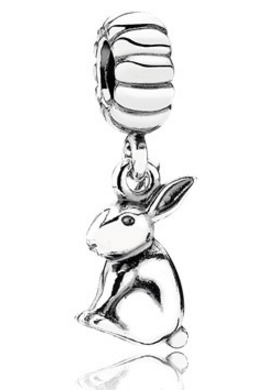 Charm colgante conejo plata sentado