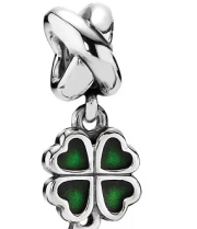 Charm colgante trébol de cuatro hojas esmalte verde