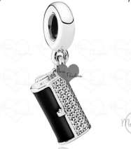 Charm colgante maleta de viaje negra con pavé
