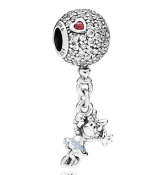 Charm colgante esfera pavé Minnie Mouse y corazón rojo