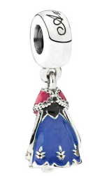 Charm colgante vestido Anna Disney azul y magenta