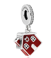 Charm colgante casa esmalte rojo