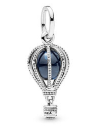 Charm colgante globo aerostático esmalte azul