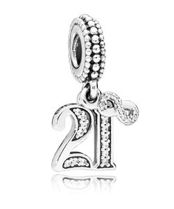 Charm colgante número 21 pavé e infinito