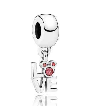 Charm colgante LOVE letras orejas Mickey circonias rosa