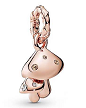 Charm colgante conejo con lazo oro rosa