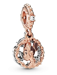 [P454] Charm colgante silueta Minnie calada baño oro rosa