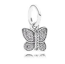 Charm colgante mariposa pavé transparente