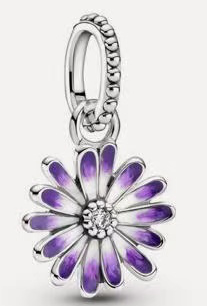 Charm colgante margarita esmalte morado degradado