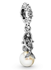 Charm colgante sirena sobre perla