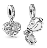 Charm colgante corazón Home Sweet Heart plata texturizada