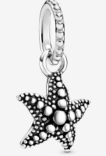 Charm colgante estrella de mar plata texturizada