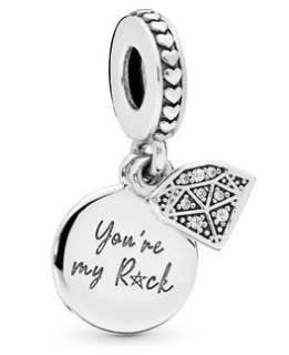 Charm colgante You're my Rock y rombo pavé