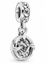 Charm colgante nudo infinito calado pavé
