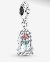 [P491] Charm colgante rosa encantada cúpula de cristal Disney