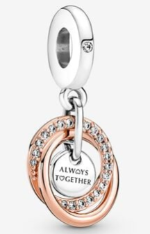 Charm colgante triple aro Always Together bicolor