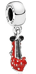 Charm colgante zapato de tacón Minnie Mouse rojo con lunares