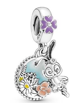 Charm colgante conejito y margaritas Pandora