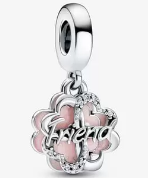 Charm colgante flor Friend rosa Pandora