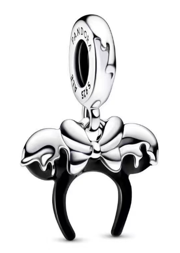 [P544] Charm colgante orejas Minnie Mouse esmalte negro