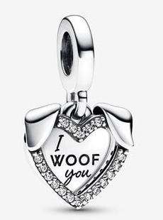 Charm colgante corazón pavé I Woof You