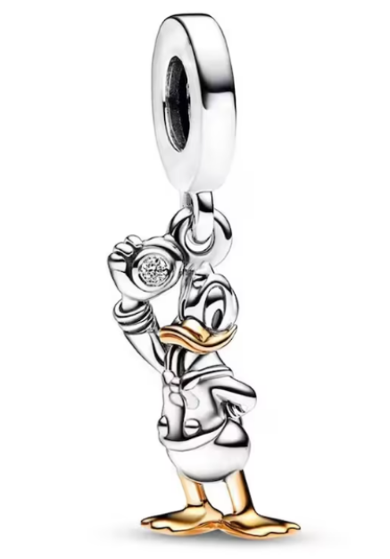 [P549] Charm colgante Donald Duck cámara baño dorado