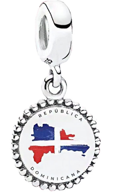 Charm colgante mapa República Dominicana bandera