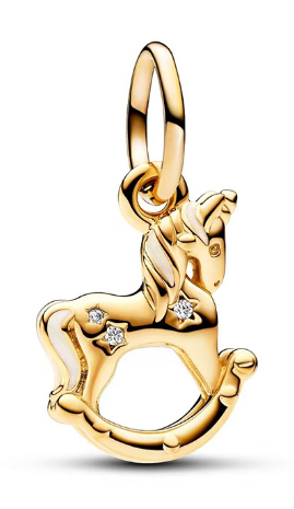Charm colgante unicornio balancín baño dorado