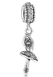 Charm colgante bailarina de ballet plata