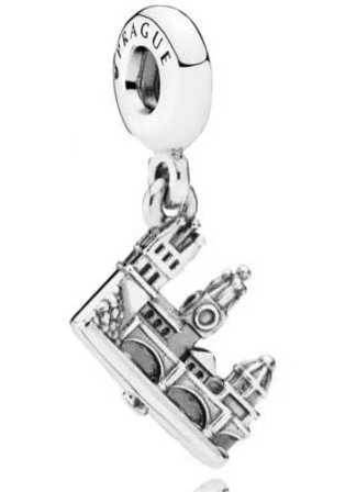 Charm colgante skyline de Praga plata