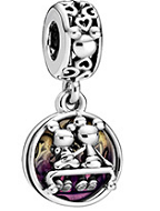 Charm colgante medallón esmalte morado