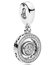 Charm colgante disco espiral pavé Pandora