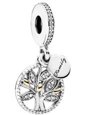 Charm colgante árbol genealógico Family detalles dorados Pandora