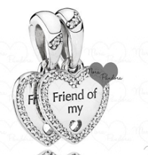 Charm colgante par de corazones Friend of my Pandora