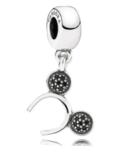 Charm colgante siluetas orejas Mickey circonias negras